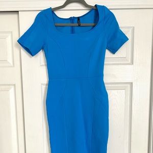 VIJO COUTURE Short Sleeve Bodycon blue dress
